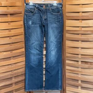 Vigoss Studio Blue Straight Leg Jeans Women 7 / 8 Denim Pants Cotton Spandex